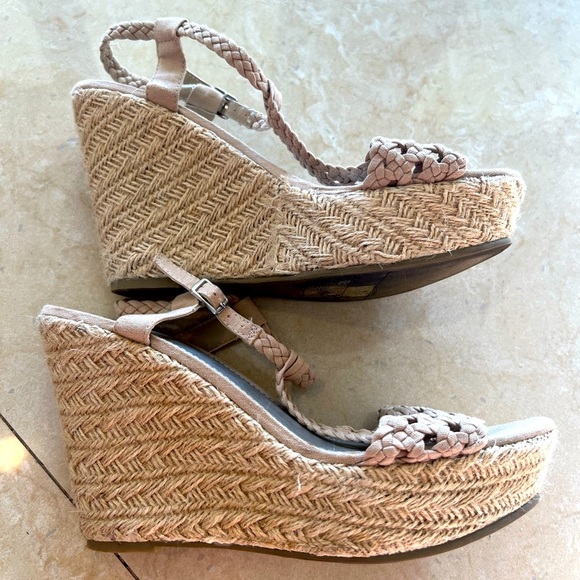 Beige/Tan Bamboo Wedges-Size 9 1/2 - Picture 4 of 7